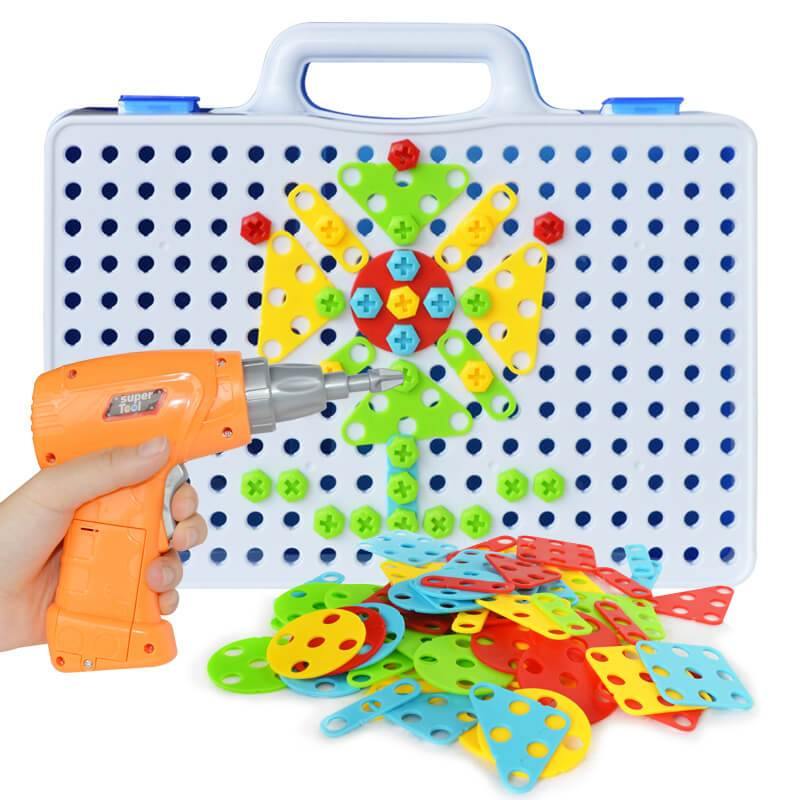 Toy Drill Set For kids - Beetno Store - children's drill set, creative mosaic drill set, drill set for kids, electric drill toy set, kids electric drill, kids power tools set, MUST HAVES, power tool toy set, toy drill set, toy drill set for toddlers, TOYS