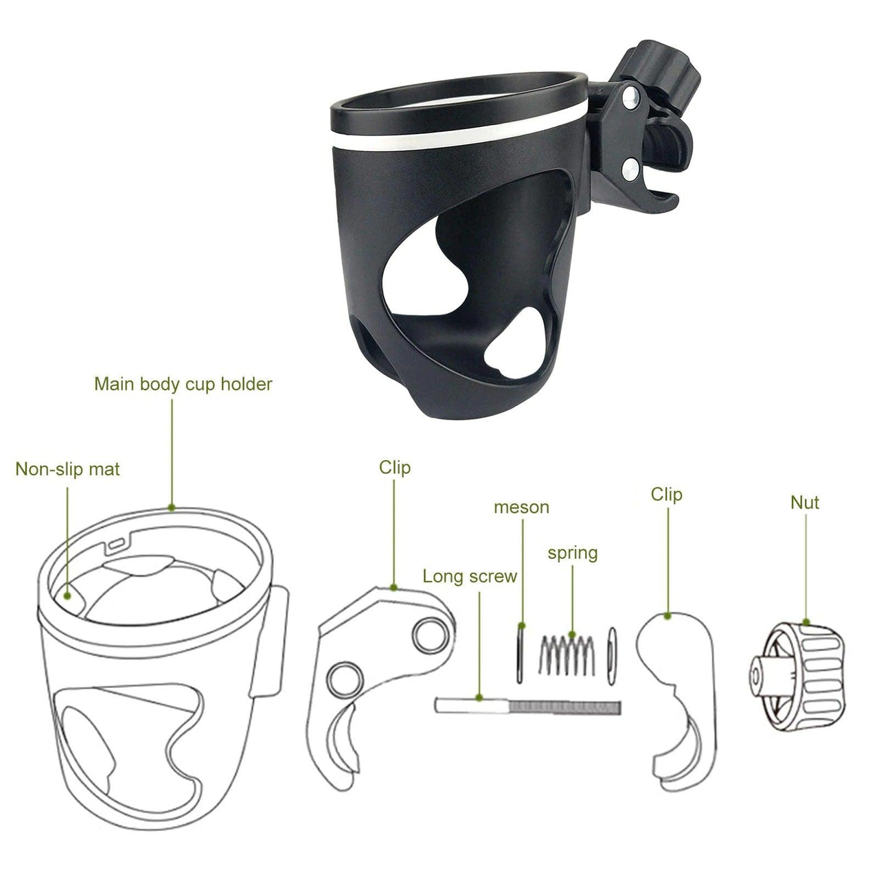 Stroller Cup Holder with Phone Holder - Beetno Store - best stroller cup holder, clip on cup holder for stroller, MUST HAVES, parent console for stroller, SAFETY & GEAR, stroller bottle holder, stroller cup holder, stroller cup holder attachment, Stroller Cup Holder with Phone Holder, stroller drink holder, under20, universal stroller cup holder