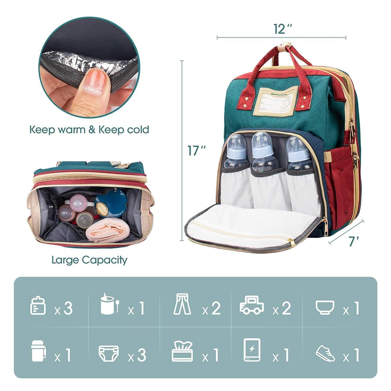 New Diaper Bag Backpack With Bed Changing Station