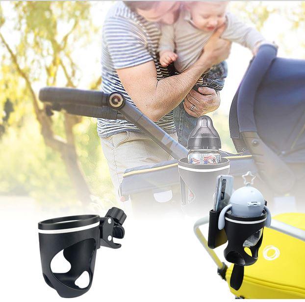 Stroller Cup Holder with Phone Holder - Beetno Store - best stroller cup holder, clip on cup holder for stroller, MUST HAVES, parent console for stroller, SAFETY & GEAR, stroller bottle holder, stroller cup holder, stroller cup holder attachment, Stroller Cup Holder with Phone Holder, stroller drink holder, under20, universal stroller cup holder