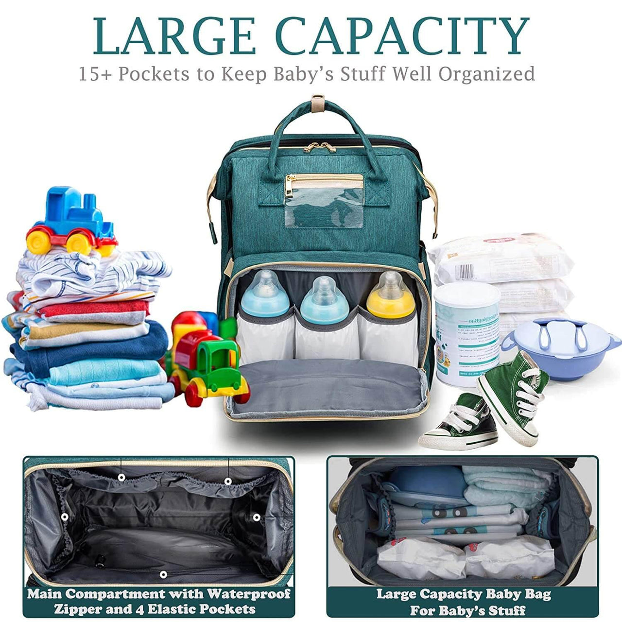 Ultimate Diaper Bag Backpack With Bed Changing Station