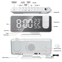 Thumbnail for Digital Projection Alarm Radio Clock and Mirror - Beetno Store - alarm projection clock, Digital allarm clock, Digital Radio Alarm Clock, HOME & GARDEN, MUST HAVES, projection alarm clock radio, projection clock, Projection Clock used as a Mirror, Projection Digital Radio Alarm Clock, Projection Display and Dual Alarms, projector alarm clock, projects the time onto your wall or ceiling, Time Projector Alarm