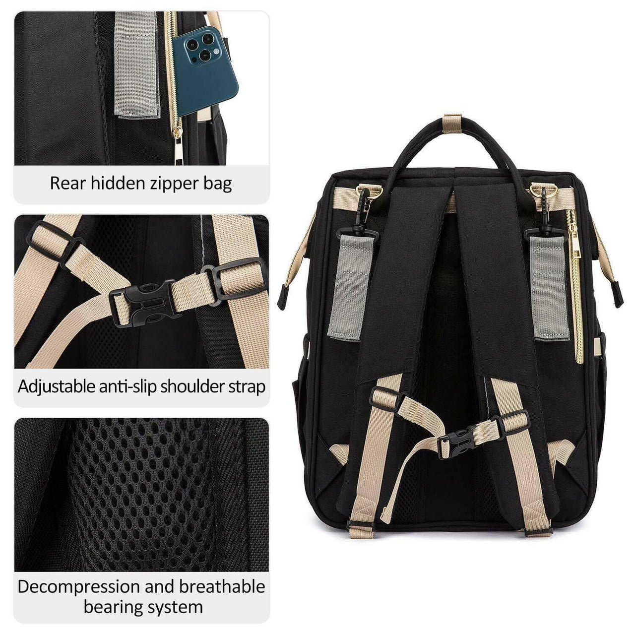 Ultimate Diaper Bag Backpack With Bed Changing Station