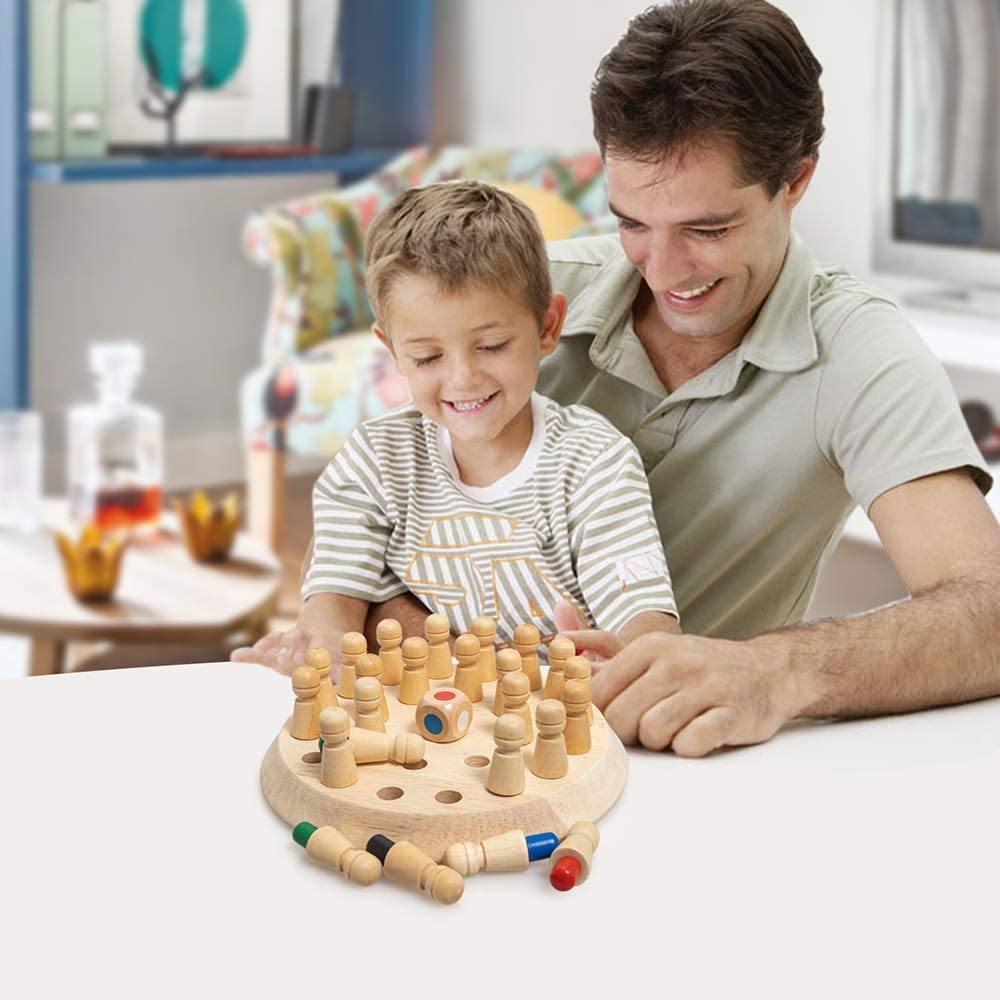 Wooden Colorful Memory Chess Game - Beetno Store - develop child's memory ability, develop elder memory ability, Educational Game, improve your memory ability, match puzzle board toy, TOYS, Wooden Colorful Memory Chess Game