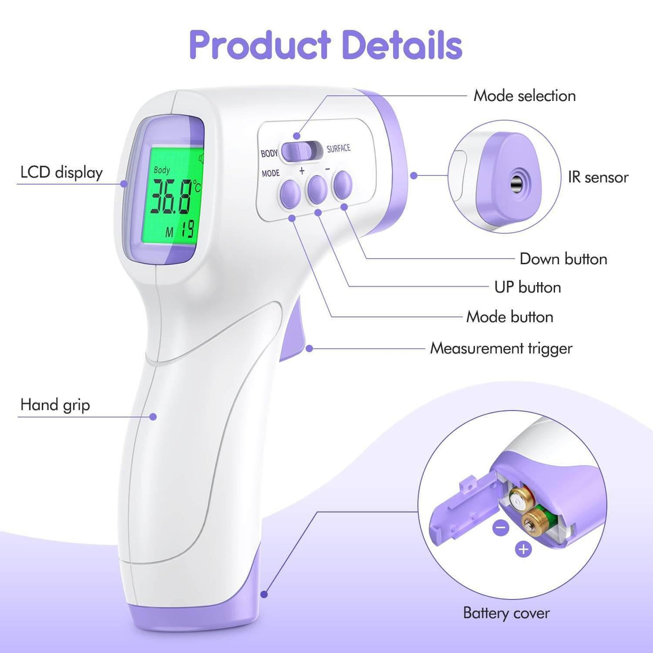 Baby Infrared Forehead or Surface Thermometer