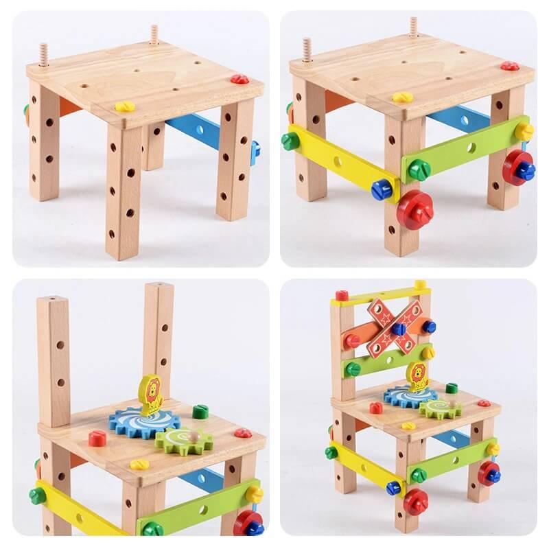 DIY Wooden Assembling Chair Toys - Beetno Store - 3d wooden puzzle, Children Educational Toys, creative wood puzzles, DIY Assembling Chair Toys, TOYS, Wooden Assembling Chair Toys, Wooden Multifunctional Assembling Chair Toy for Kid, wooden puzzle DIY, wooden puzzle toys, Wooden Puzzle Toys DIY